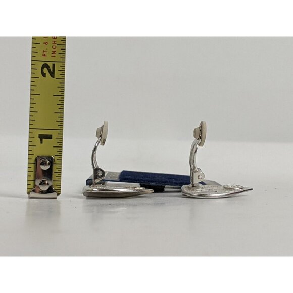 Vintage Givenchy Bijoux Silvertone Leaf Clip On Earrings - Picture 13 of 13